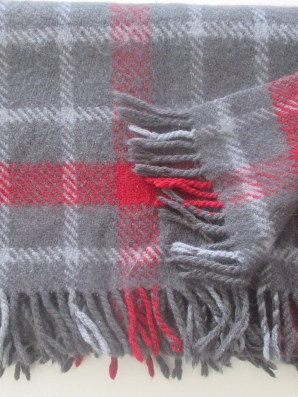 Wool Plaid Throw Blanket Made in England